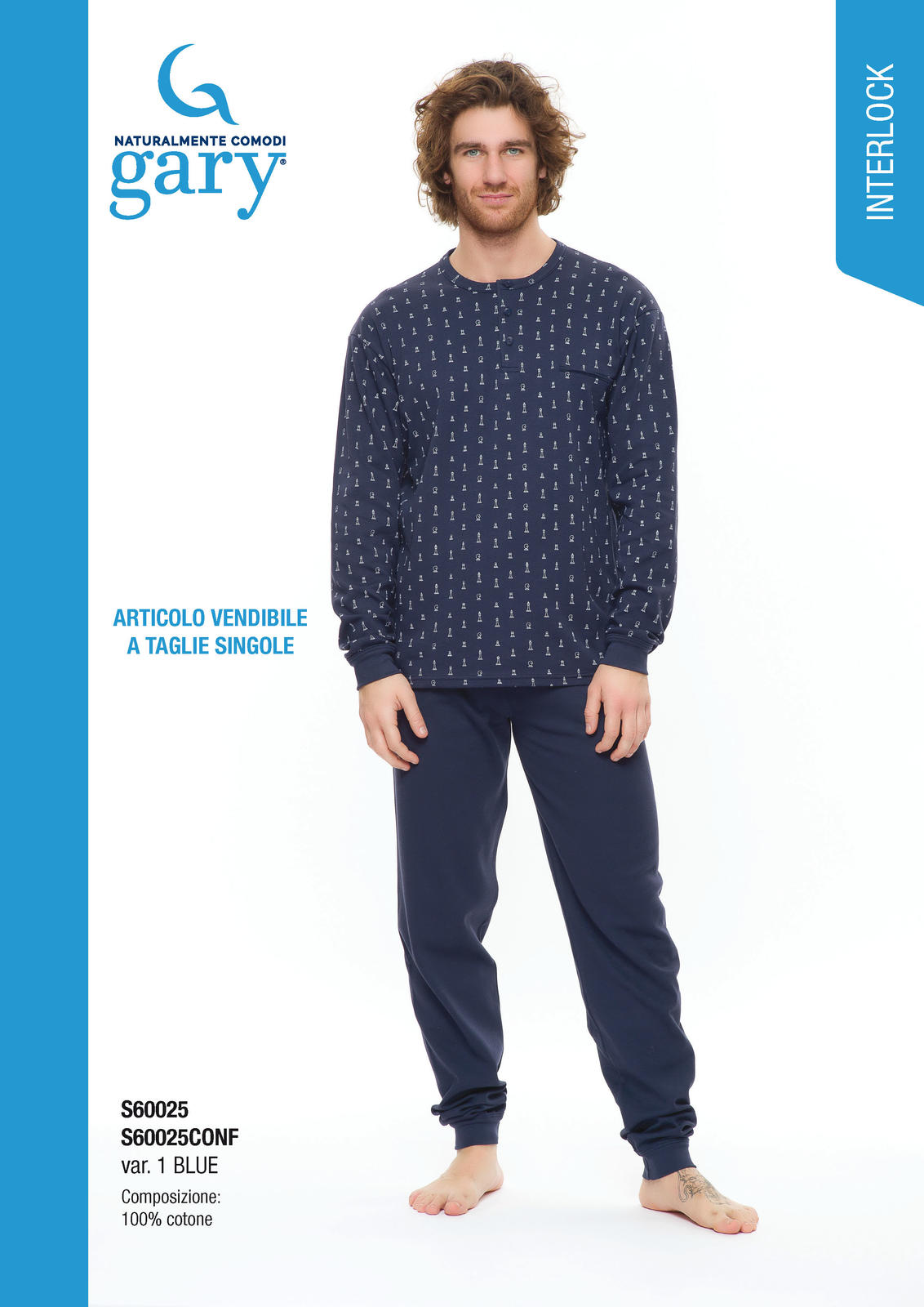 PIGIAMA CONFORMATO UOMO M L S60025 GARY Ingrosso PIGIAMI UOMO Tellini S.r.l. Ingrosso Abbigliamento